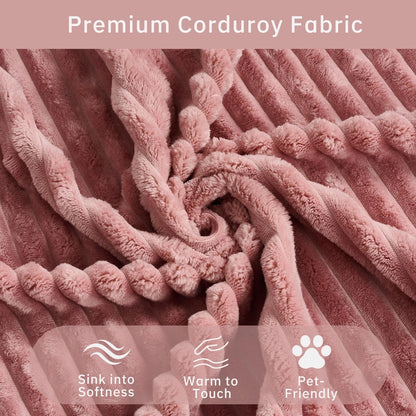 Saxum Oversized Corduroy Chaise Lounge with Ottoman - Boneless Cloud-Like Sofa Bed